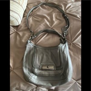 Gray authentic coach shoulder bag